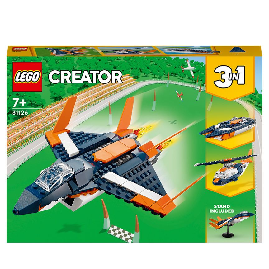 LEGO Creator 3in1 Supersonic Jet &amp;amp; Boat Set 31126