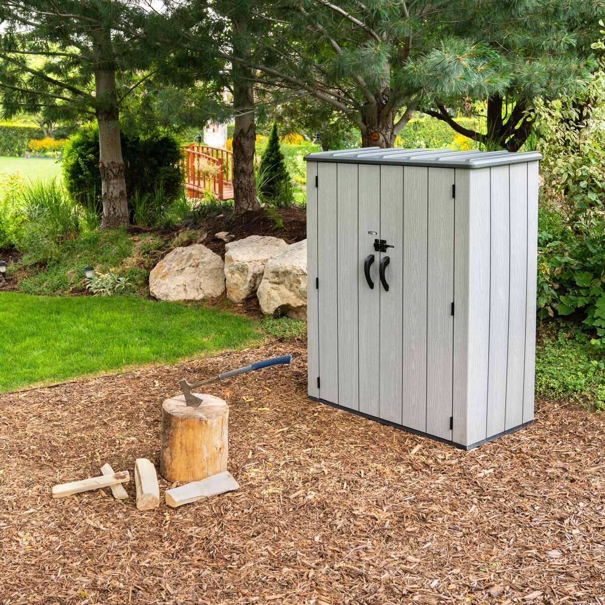 Lifetime 4ft 6&amp;quot; x 2ft 4&amp;quot; (1.4 x 0.7m) Vertical 1,510 Litre Storage Shed with Shelving