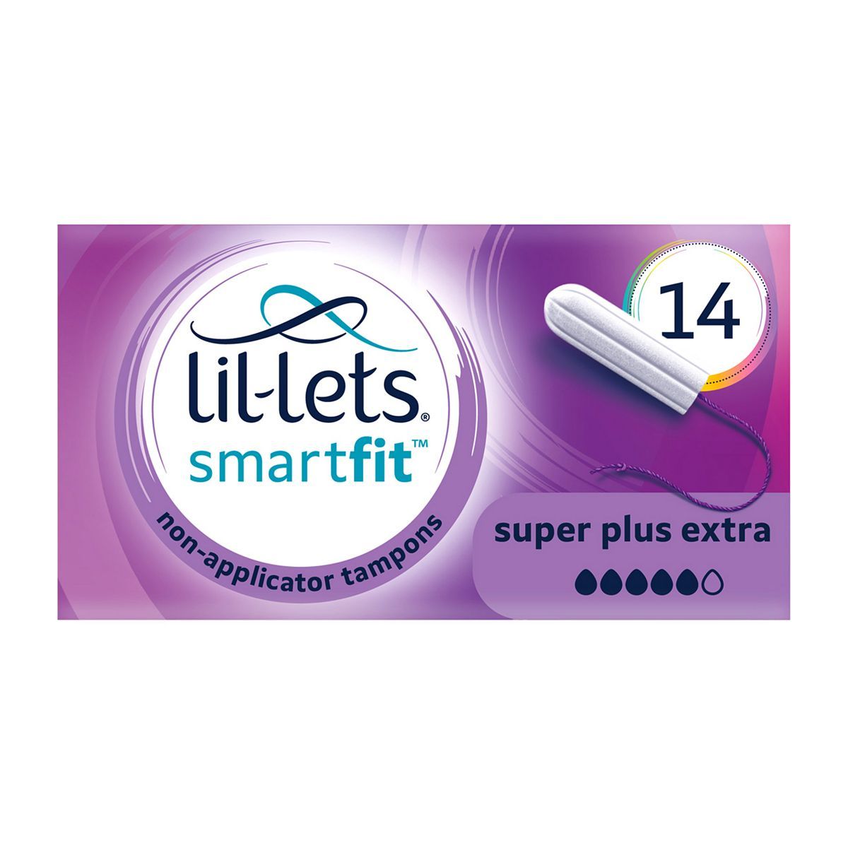 Lil-Lets Non-Applicator Tampons (SmartFit&amp;trade;) &amp;ndash; Super Plus Extra &amp;ndash; 14 pack