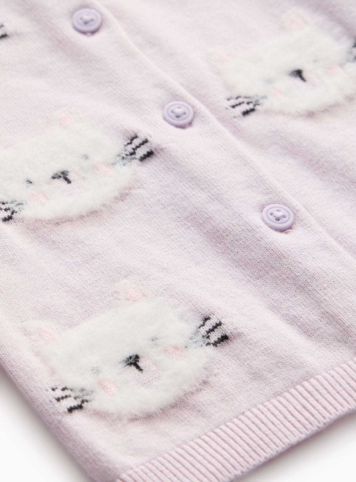 Lilac Cat Print Knitted Cardigan &amp;amp; Leggings Set 6-9 months