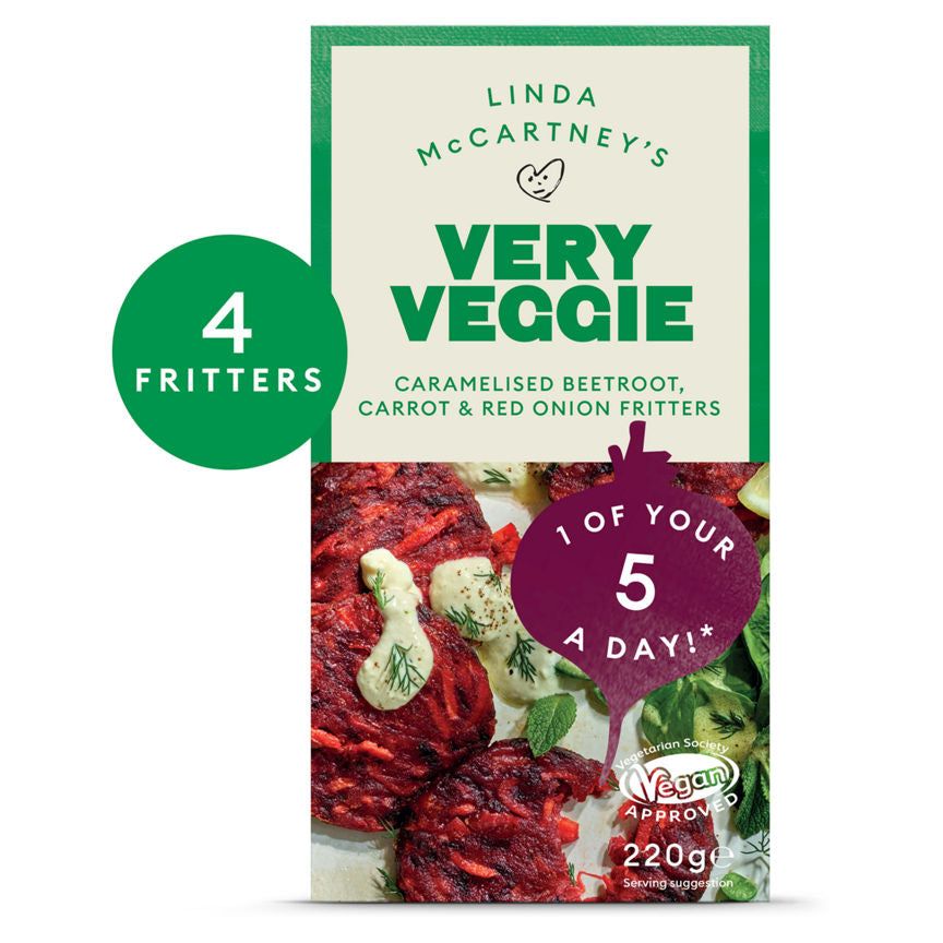 Linda McCartney's Very Veggie Caramelised Beetroot Carrot &amp;amp; Red Onion Fritters 220g