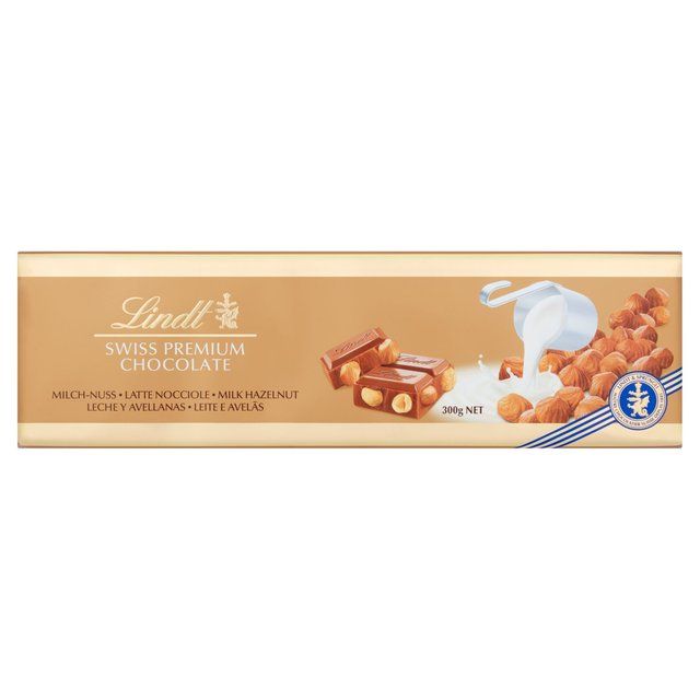 Lindt Gold Bar Milk Chocolate &amp;amp; Hazelnut   300g
