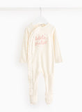 Little Sister Frill Cream Long Sleeve Sleepsuit 6-9 months
