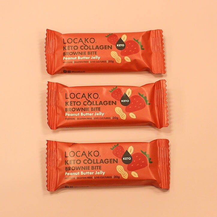 Locako Keto Collagen Brownie Bite Peanut Butter Jelly 30g Chocolate Orange