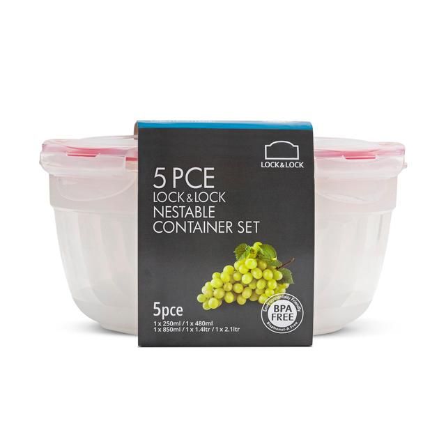 Lock &amp;amp; Lock Round Food Container Set   5 per pack