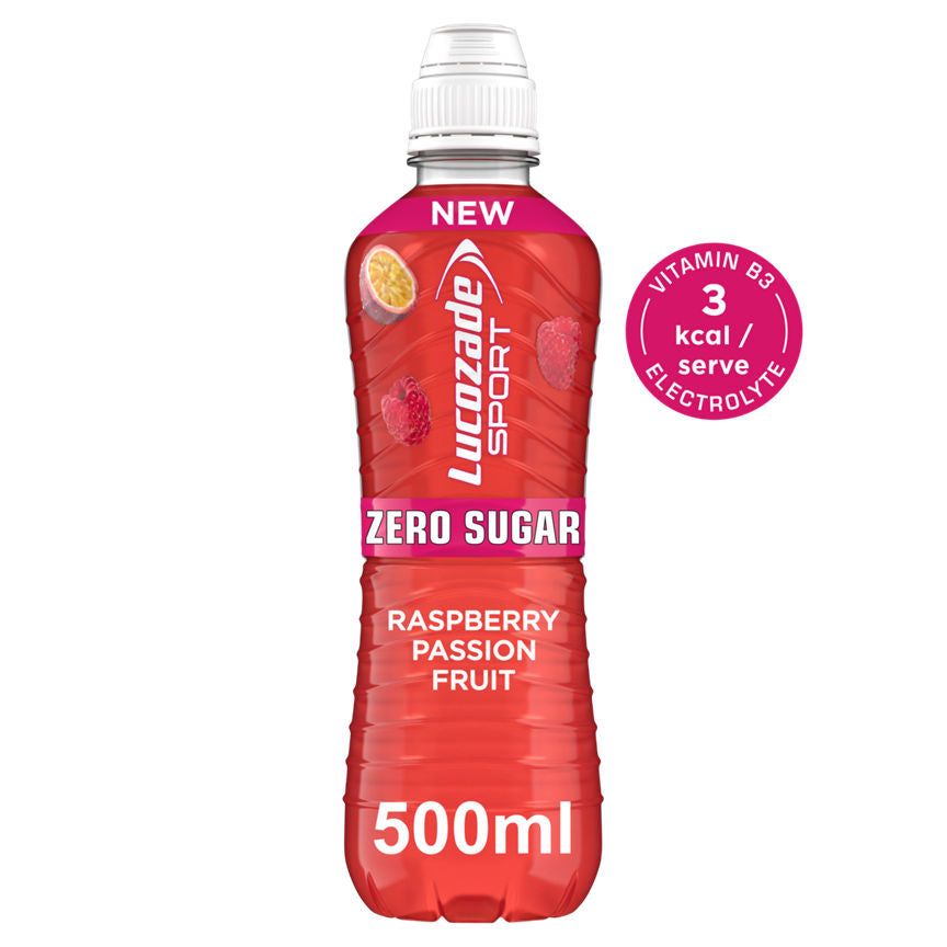 Lucozade Sport Drink Zero Sugar Raspberry &amp;amp; Passion Fruit 500ml