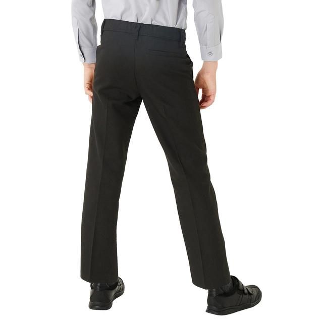 M&amp;amp;S 2pk Boys Black Regular Leg Trousers 4-14 Years