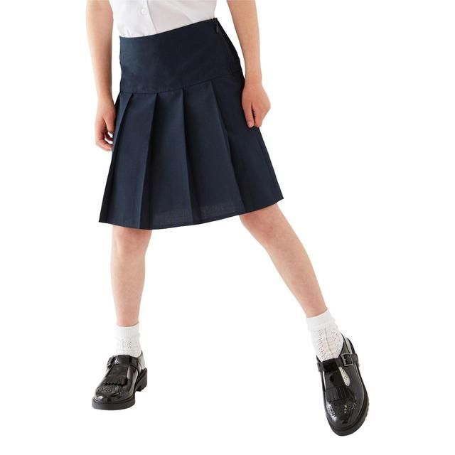 M&amp;amp;S 2pk Girls Navy School Skirts 4-14 Years