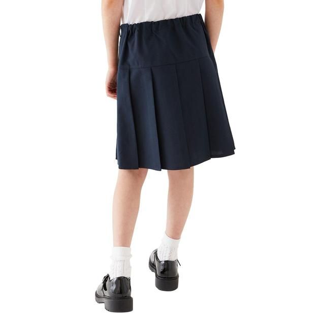 M&amp;amp;S 2pk Girls Navy School Skirts 4-14 Years