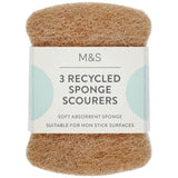 M&amp;amp;S 3 Recycled Sponge Scourers   3 per pack