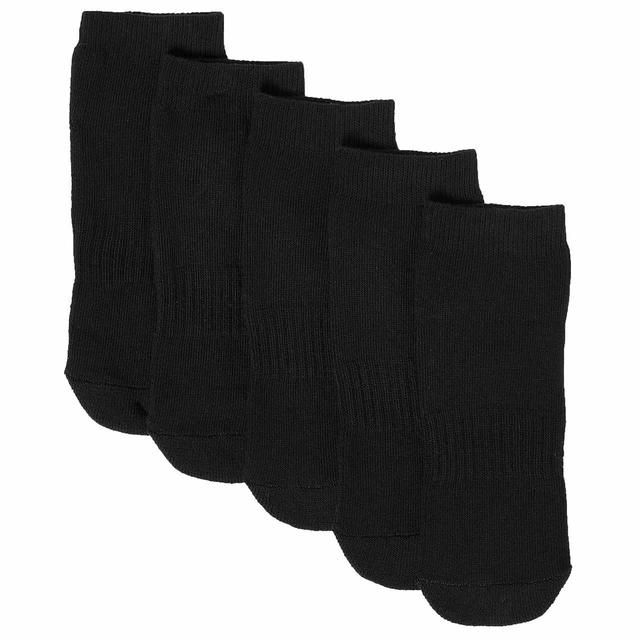 M&amp;amp;S 5pk Black Cushioned Trainer Liner Socks Size 8.5-10