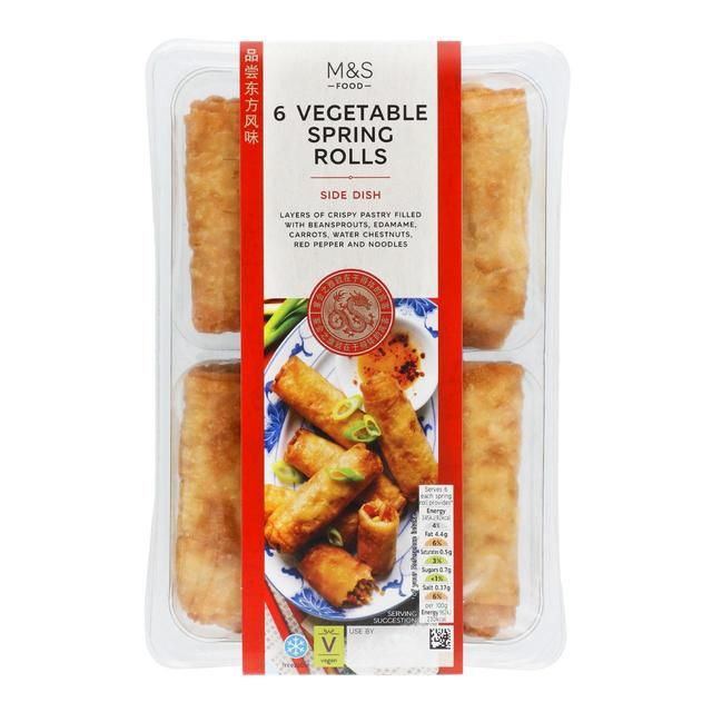 M&amp;amp;S 6 Vegetable Spring Rolls   215g