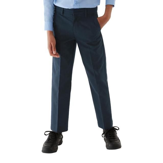 M&amp;amp;S Boys 2pk Navy Regular Leg School Trousers 4-13 Years