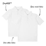 M&amp;amp;S Boys 2pk Stain Resist School Polo Shirts 3-14 Years White