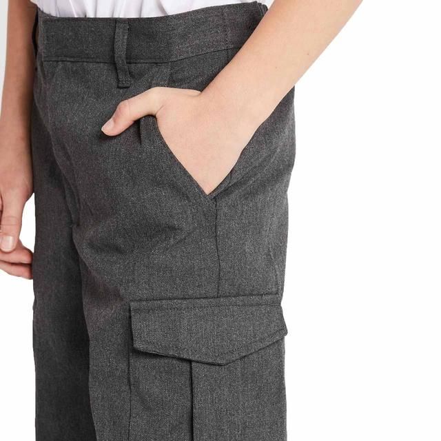 M&amp;amp;S Boys Regular Leg Cargo School Shorts 4-14 Years Grey