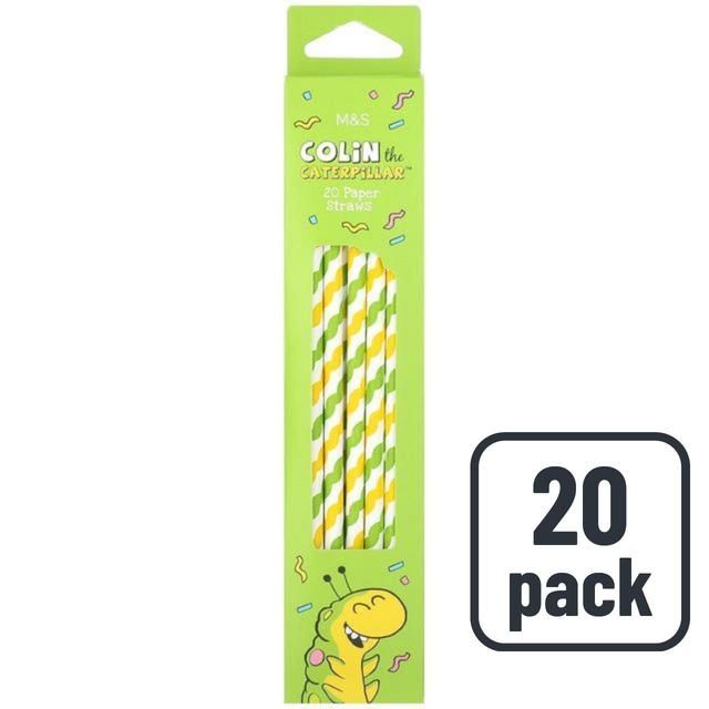 M&amp;amp;S Colin the Caterpillar Paper Straws   20 per pack