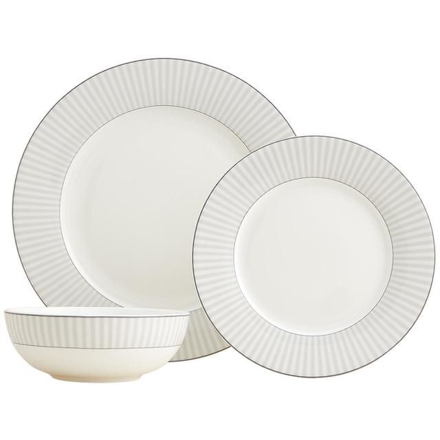 M&amp;amp;S Collection 12 Piece Hampton Dinner Set Grey   12 per pack