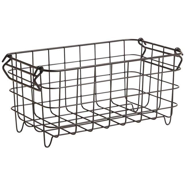 M&amp;amp;S Collection Small Stackable Wire Storage Basket One Size Black