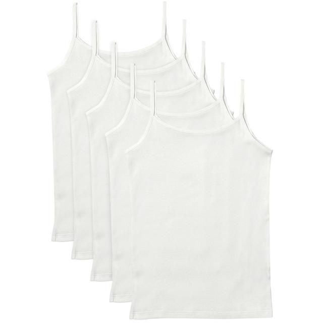 M&amp;amp;S Cotton Camisoles 5 Pack 2-16 Years White