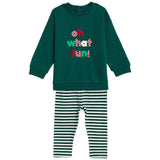 M&amp;amp;S Cotton Oh What Fun Slogan Outfit 0-3M Green