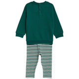 M&amp;amp;S Cotton Oh What Fun Slogan Outfit 0-3M Green