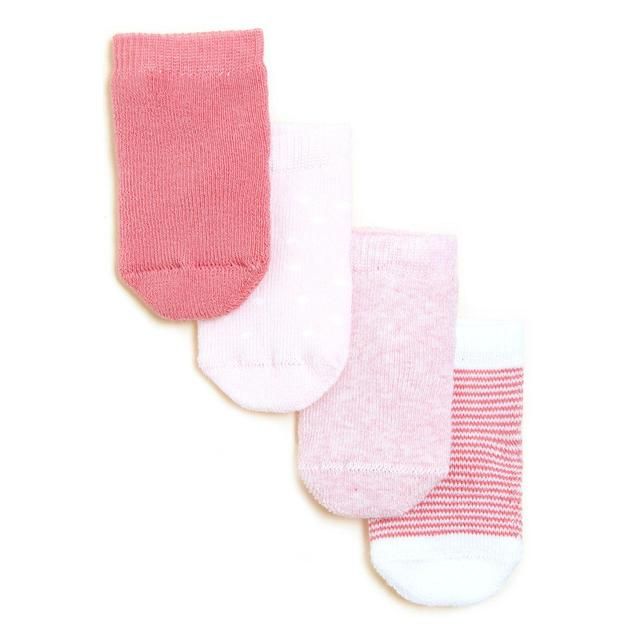 M&amp;amp;S Cotton Terry Baby Socks 0-24 Months Pink