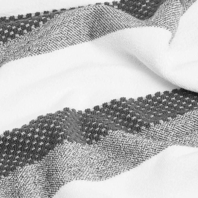 M&amp;amp;S Cotton Textured Stripe Face Towel Charcoal 30X30cm