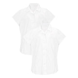 M&amp;amp;S Girls 2pk Easy Iron School Shirts 4-14 Years White