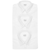 M&amp;amp;S Girls 3pk Easy Iron School Blouses 4-14 Years White