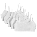 M&amp;amp;S Girls 5 Pack Cotton Crop Tops 6-16 Years White