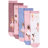 M&amp;amp;S Girls Cotton Rich Ballerina Socks 5 Pack