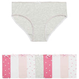 M&amp;amp;S Girls Cotton Rich Heart Knickers 2-12 Years Pink Mix