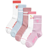 M&amp;amp;S Girls Cotton Rich Ribbed Striped Heart Socks 6 Small-7 Large 5 Pack
