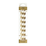 M&amp;amp;S Gold &amp;amp; White Striped Paper Straws   20 per pack