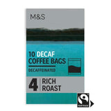 M&amp;amp;S Individually Wrapped Decaffeinated Coffee Bags   10 x 7.5g