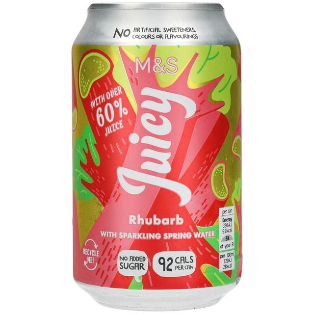 M&amp;amp;S Juicy Sparkling Rhubarb Water   4 x 330ml
