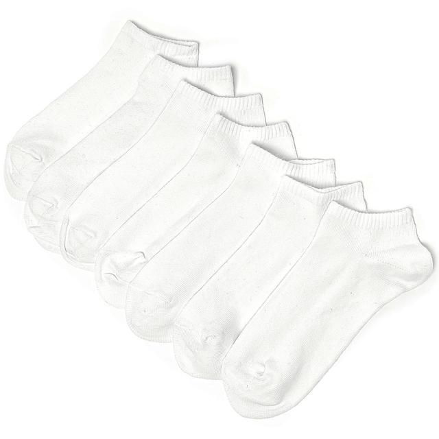 M&amp;amp;S Kids 7pk Cotton Trainer Liner Socks 3-16 Years White