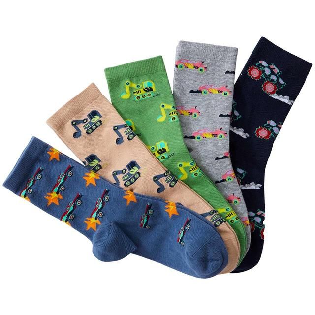 M&amp;amp;S Kids Cotton Transport Socks 5 Pack