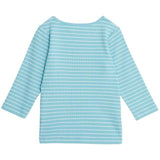 M&amp;amp;S Love Stripe Long Sleeve Tee 0-12 Months Turquoise Mix