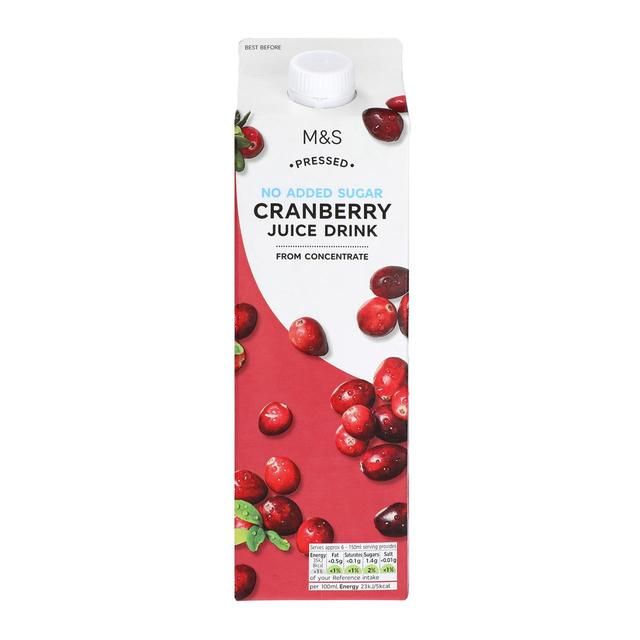 M&amp;amp;S No Added Sugar Cranberry Juice Drink   1L