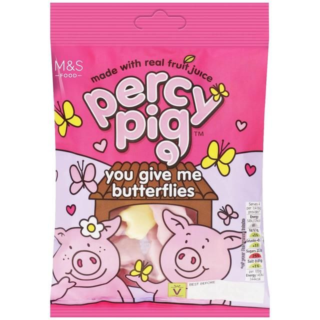 M&amp;amp;S Percy Pig You Give Me Butterflies Fruit Gums   150g