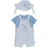 M&amp;amp;S Peter Rabbit Bibshorts T-Shirt &amp;amp; Hat Set 0-3 Years Blue