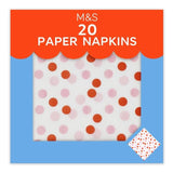 M&amp;amp;S Pink Spotty Paper Napkins   20 per pack