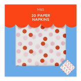 M&amp;amp;S Pink Spotty Paper Napkins   20 per pack