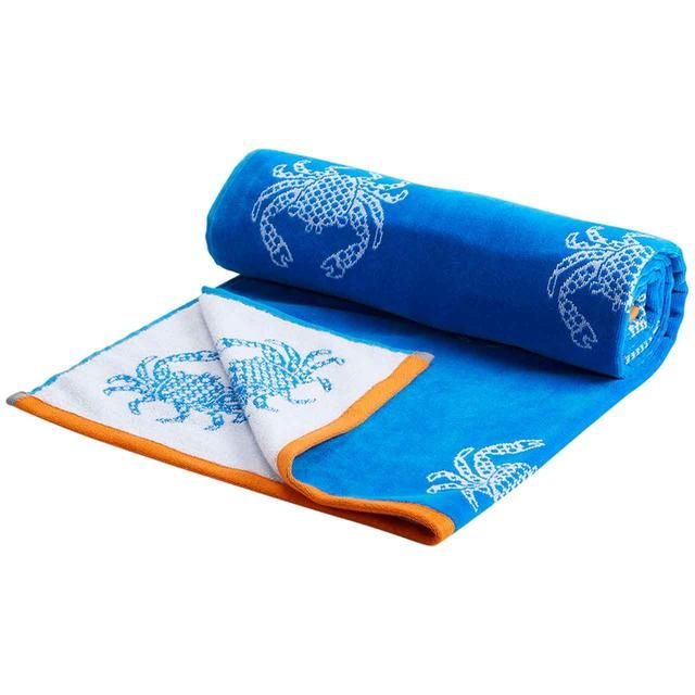M&amp;amp;S Pure Cotton Crab Beach Towel Blue
