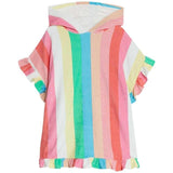 M&amp;amp;S Rainbow Stripe Towelling Hooded Poncho 2-6 Years