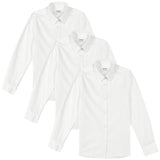 M&amp;amp;S Slim Fit Easy Iron Blouses 3 Pack 4-14 Years White