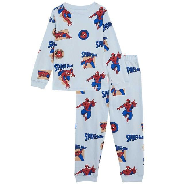 M&amp;amp;S Spiderman Pyjamas 2-7 Years Light Blue