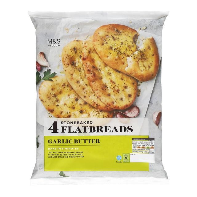 M&amp;amp;S Stone Baked Garlic Breads   4 per pack