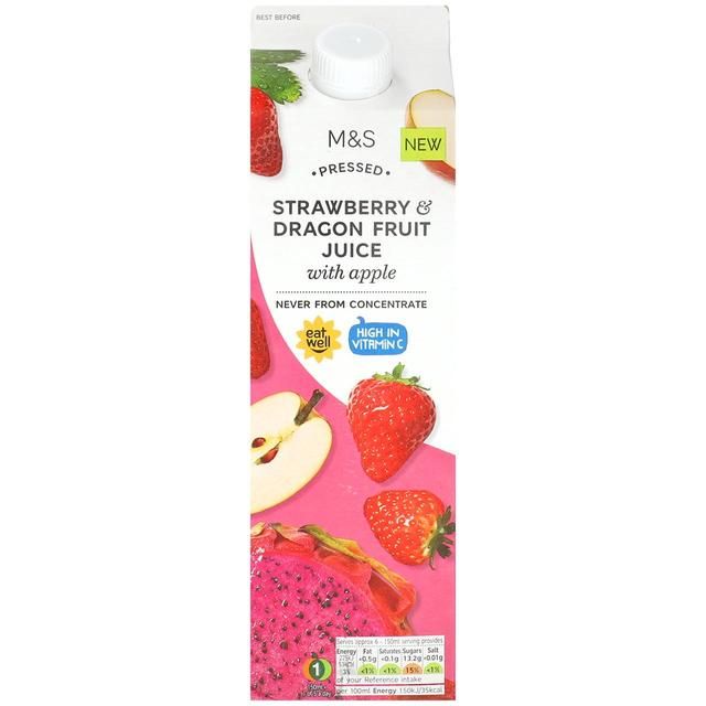 M&amp;amp;S Strawberry &amp;amp; Dragon Fruit Juice   1L